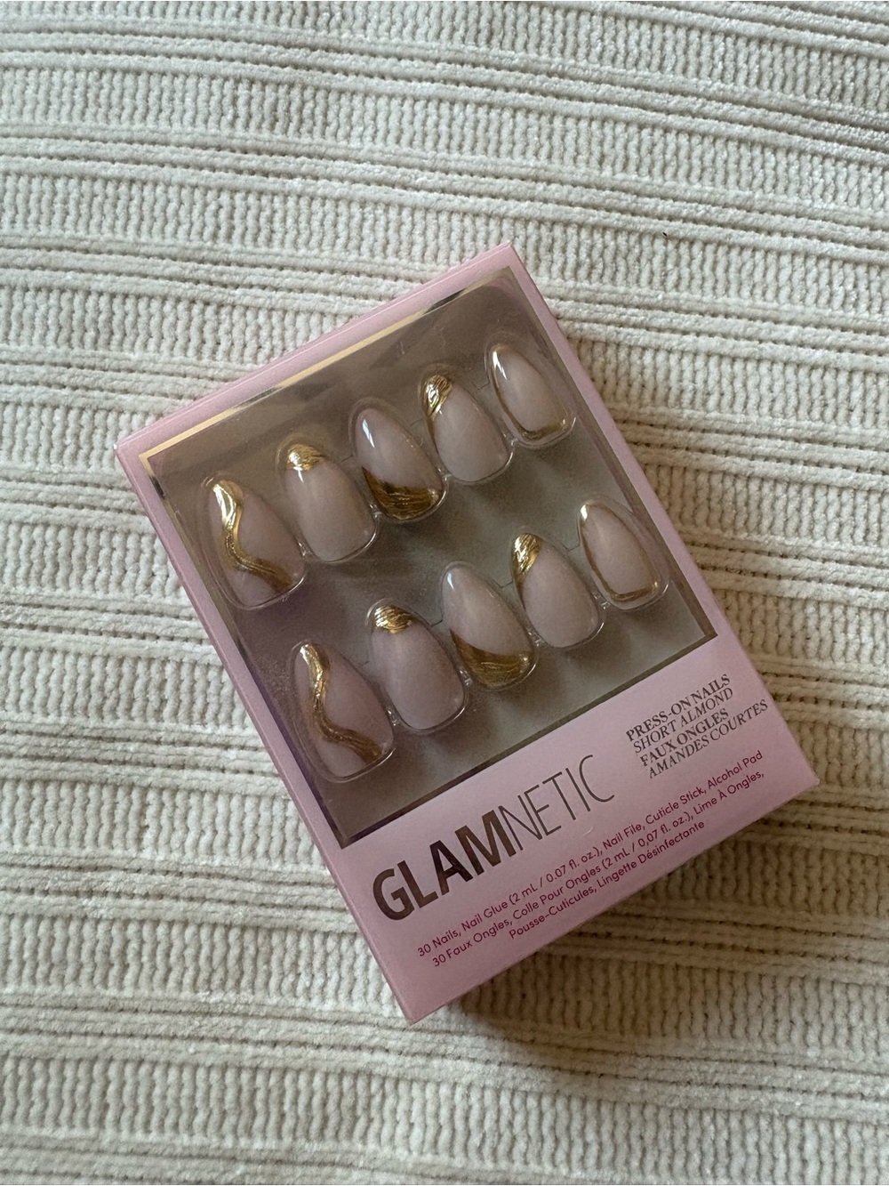 Glamnetic Material Girl  Nude & Gold Press-On Nails